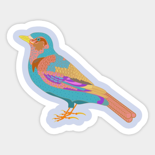 Lark Colorful Songbird Bird Sticker by oknoki